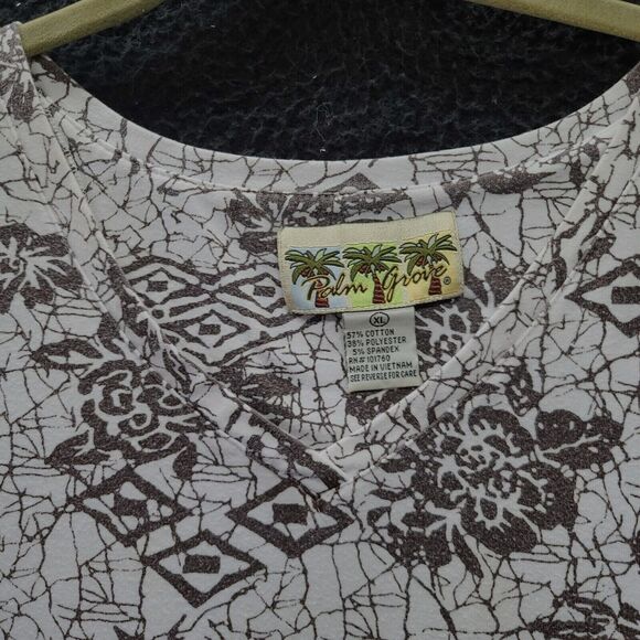 Palm Grove Womens T-Shirt Multi-Color Size XL Cotton Blend Short Sleeve Stretch - Picture 9 of 12